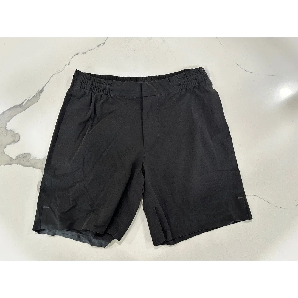 Banana Republic Aiden Shorts Mens Small Black Nylon Spandex Performance 7 Inseam